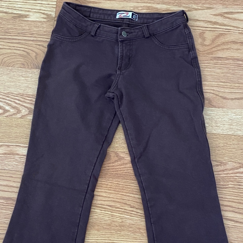 CONTAGEM BROWN PANTS SIZE 40 EU and US 10 WIDE LEG LOW RISE - Picture 6 of 11